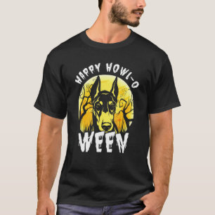 Camiseta Happy Doberman Dog Howl O Ween Halloween Figurume