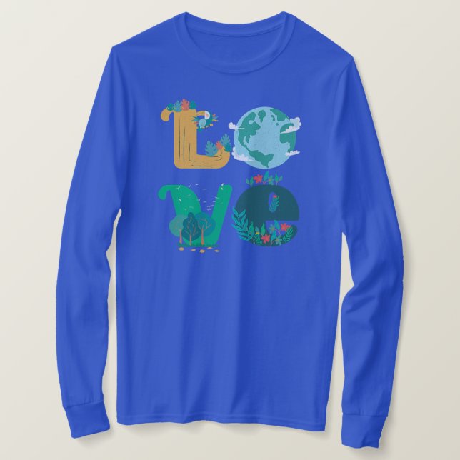 Camiseta Happy Earth Day Cute LOVE Environmental Science (Frente do Design)