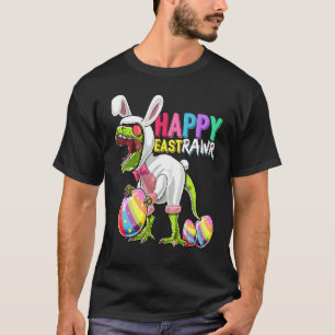 Camiseta Happy East Rawr Bunny T rex Dinossaur Páscoa 2022