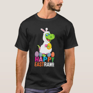Camiseta Happy East Rawr T Rex Dinosaur Easter Bunny Egg Ki