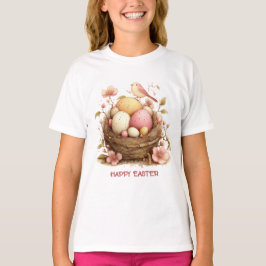Camiseta Happy Easter Bird Nest Eggs Bird
