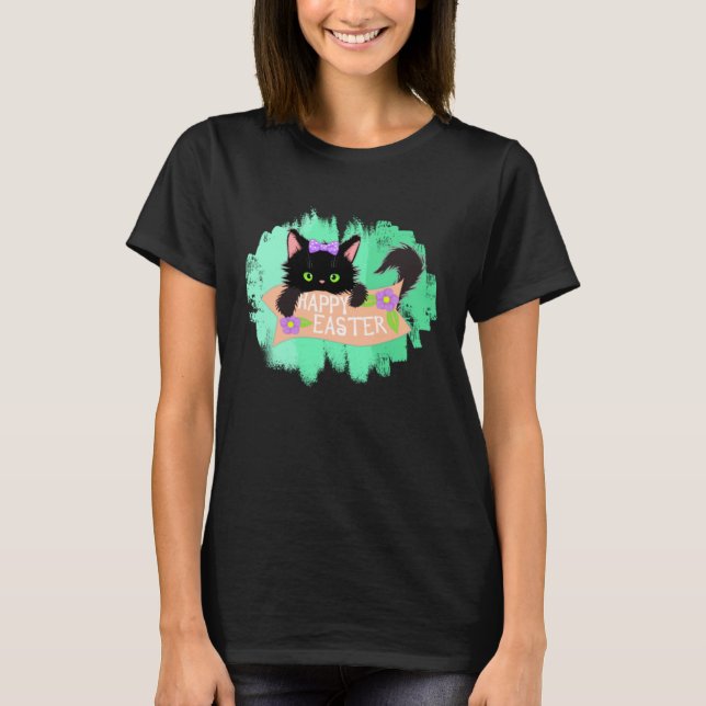Camiseta Happy Easter Black Kitty (Frente)