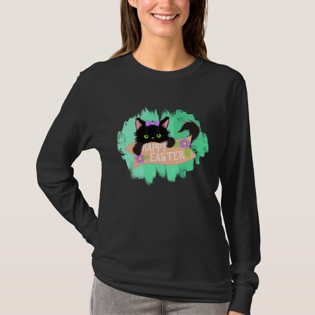 Camiseta Happy Easter Black Kitty (Frente)