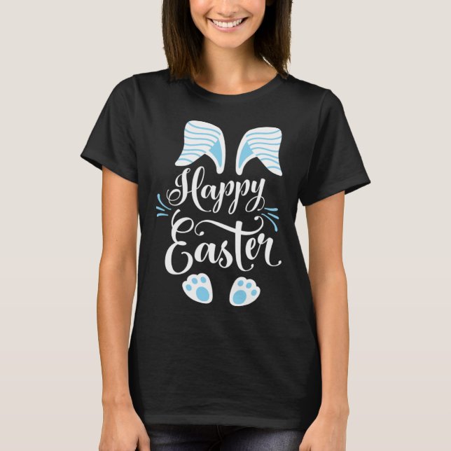 Camiseta Happy Easter Bunny Rabbit Face Easter Day Men Boys (Frente)