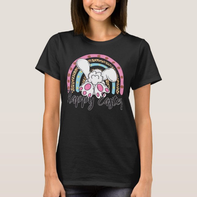 Camiseta Happy Easter Bunny Rabbit Face  Easter Day Women G (Frente)