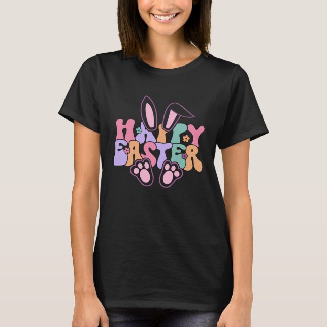 Camiseta Happy Easter Bunny Rabbit Face Funny Easter Day Wo (Frente)