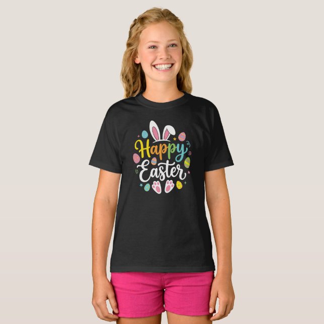 Camiseta Happy Easter Bunny Rabbit Funny Easter Day Women  (Frente Completa)