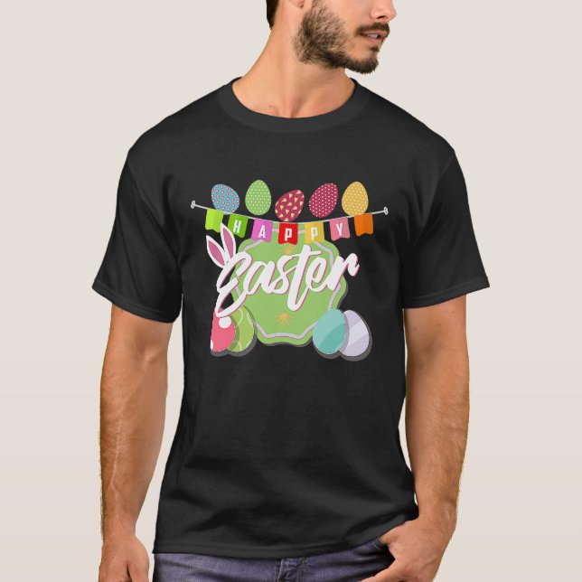 Camiseta Happy Easter  Cute Bunny Egg Hunt For Boys Girls (Frente)