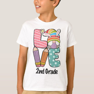 Camiseta Happy Easter Day 2nd Grade Squad Love Teacher Gnom