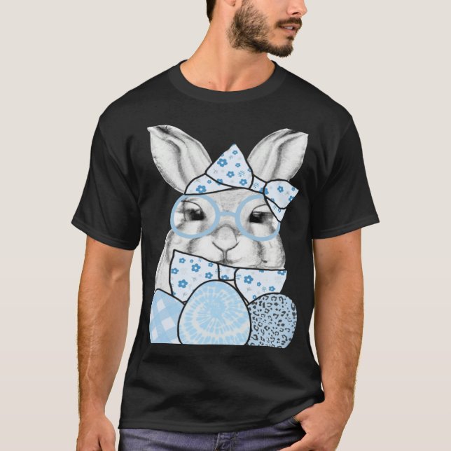 Camiseta Happy Easter Day Cute Bunny Rabbit Face Tie Dye Gl (Frente)