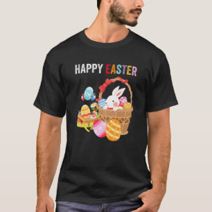 Camiseta Happy Easter Day Cute Bunny With Eggs Easter Day 2