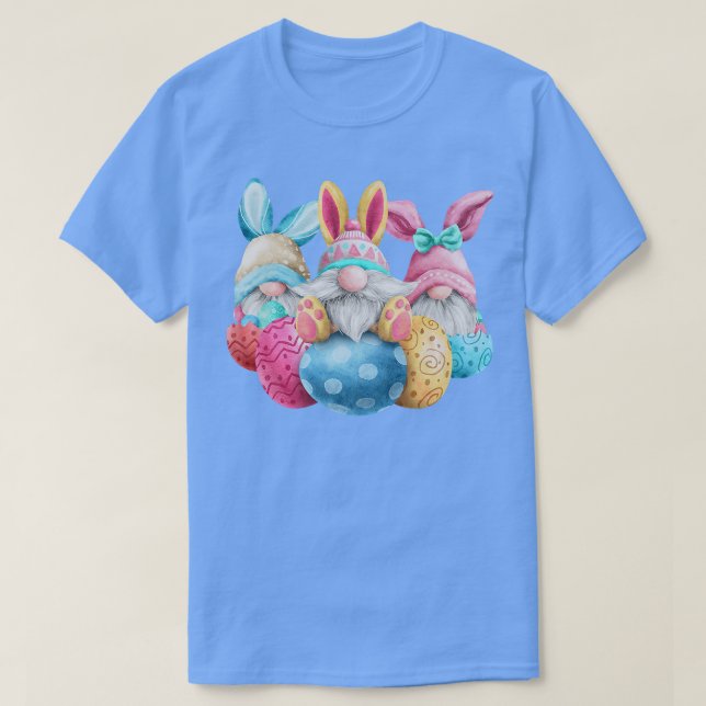 Camiseta Happy Easter Egg Gnomes Three Easter Bunny Ears Ga (Frente do Design)