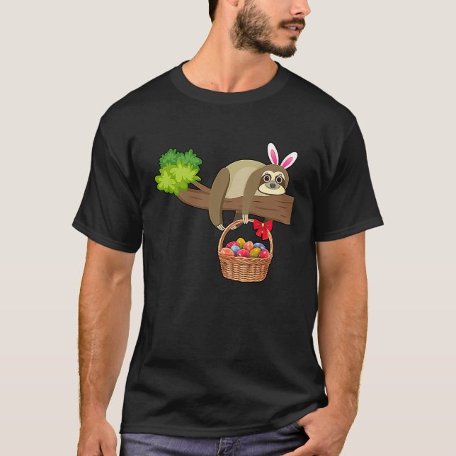 Camiseta Happy Easter Egg Hunt With Sloth (Frente)