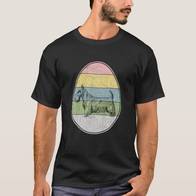 Camiseta Happy Easter Egg Scottish Terrier Dog Graphic East (Frente)