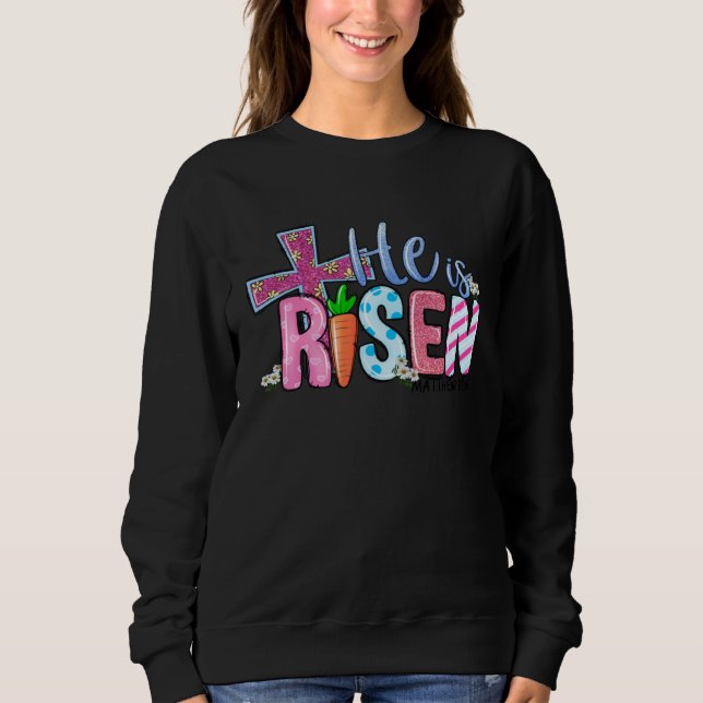 Camiseta Happy Easter he is risen cross carrot Easter Day (Frente)