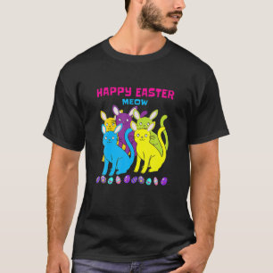 Camiseta Happy Easter Meow Easter Cat For Women Men Kids Lo