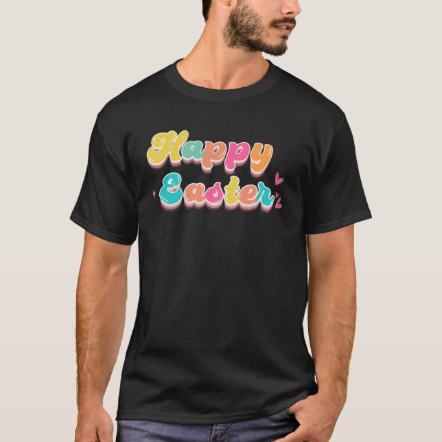 Camiseta Happy Easter Retro Groovy Easter Day (Frente)