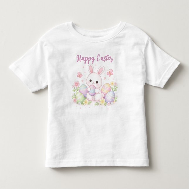 Camiseta Happy Easter Spring Design - Cute Easter Bunny  (Frente)