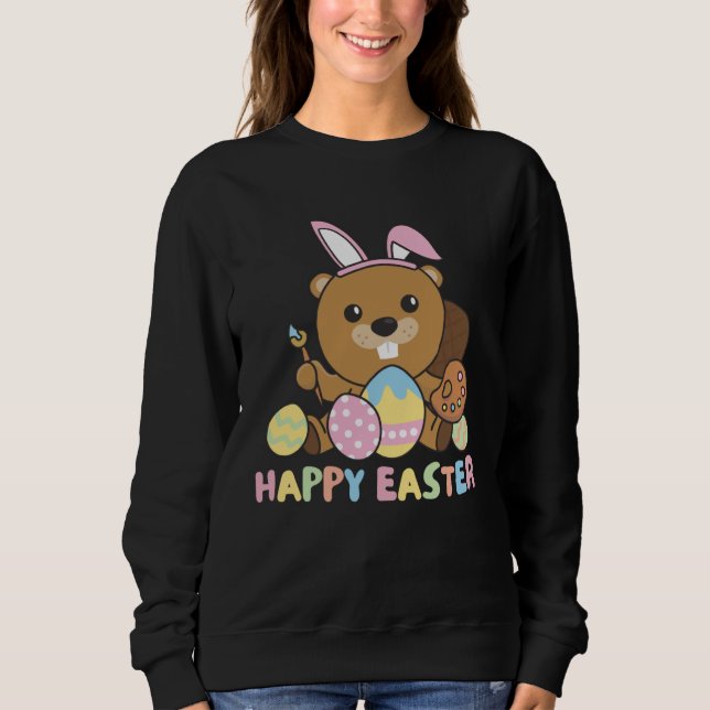 Camiseta Happy Easter Sweet Beaver For Easter With Easter E (Frente)