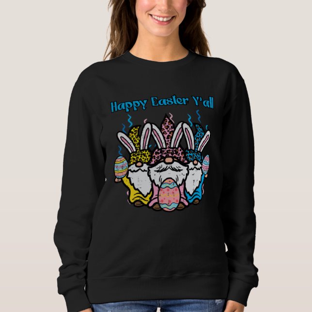 Camiseta Happy Easter Yall Rabbit Gnomes Women Girls Kids T (Frente)