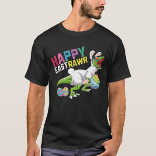 Camiseta Happy Eastrawawr T Rex Dinosaur Easter Bunny Egg