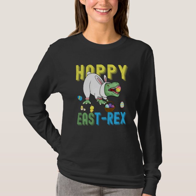Camiseta Happy Eastrawawr T Rex Dinosaur Easter Bunny Egg (Frente)