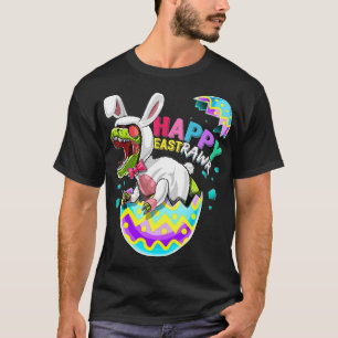 Camiseta Happy Eastrawawr T Rex Dinosaur Easter Bunny Egg S