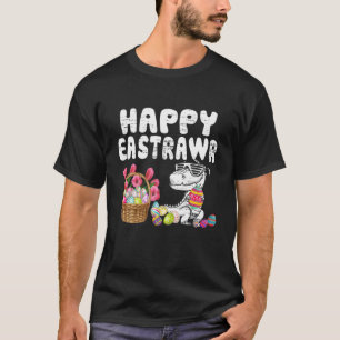 Camiseta Happy Eastrawawr T Rex Dinosaur Easter Bunny Egg T