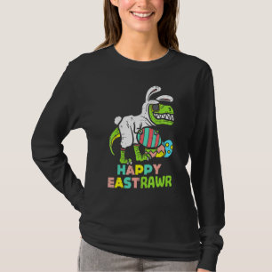 Camiseta Happy Eastrawawr Trex Easter Bunny Egg Funny Dinos