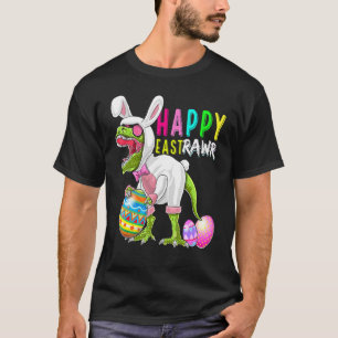 Camiseta Happy Eastrawr Bunny T-Rex Dinossaur Páscoa 2022 C