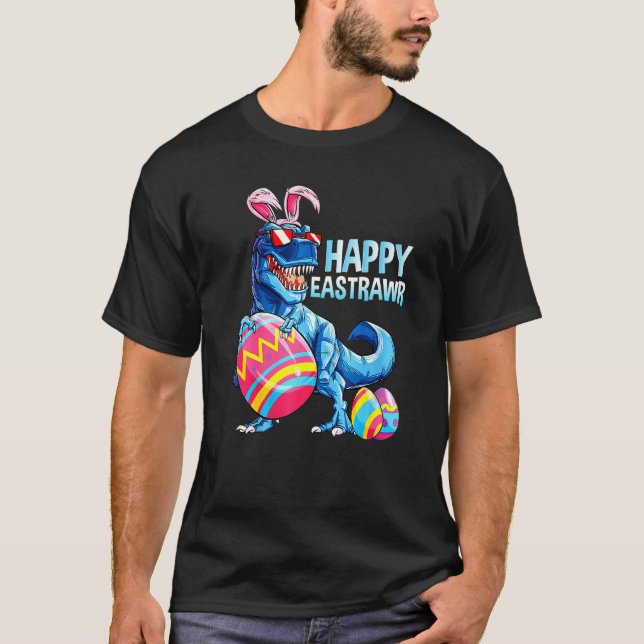 Camiseta Happy Eastrawr Rex Dinosaur Easter Bunny Egg Costu (Frente)