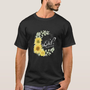 Camiseta Happy Eid Alfitr Mubarak Ramadan Kareem Sunflower