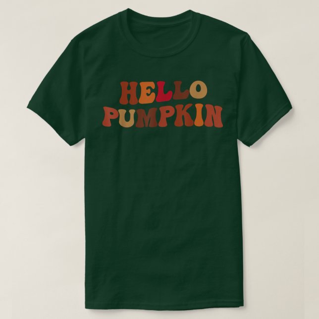 Camiseta Happy Fall Hello Pumpkin Retro Fall Autumn Vibes  (Frente do Design)