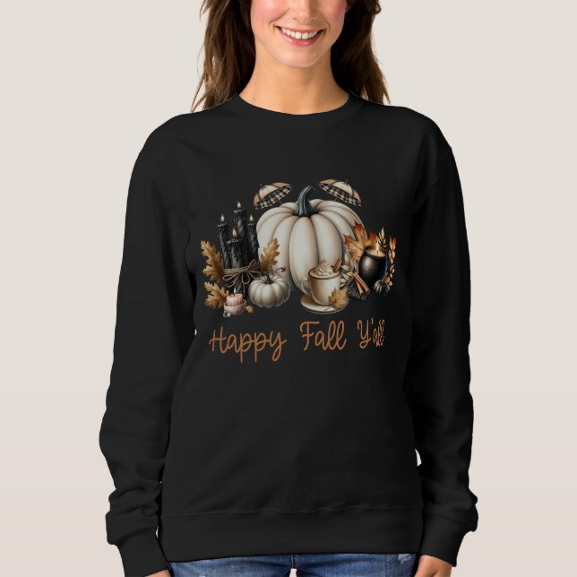 Camiseta Happy Fall Y’all Autumn Thanksgiving Pumpkin Spice (Frente)