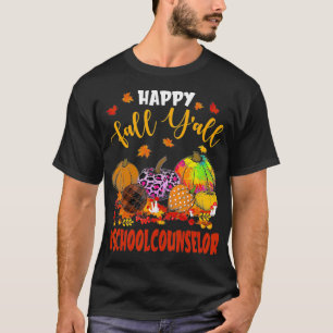 Camiseta Happy Fall Y Conselheiro Escolar Pumpkin Xadrez Le