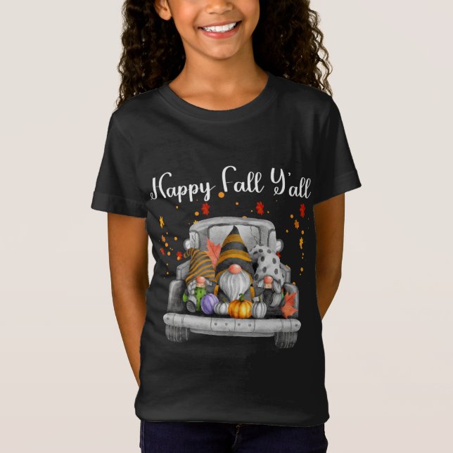 Camiseta Happy Fall Ya ll Gnomos (Frente)