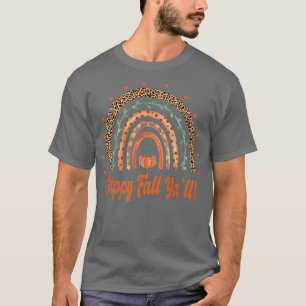 Camiseta Happy Fall Ya'll - Fall Autumn Boho Rainbow - Leop