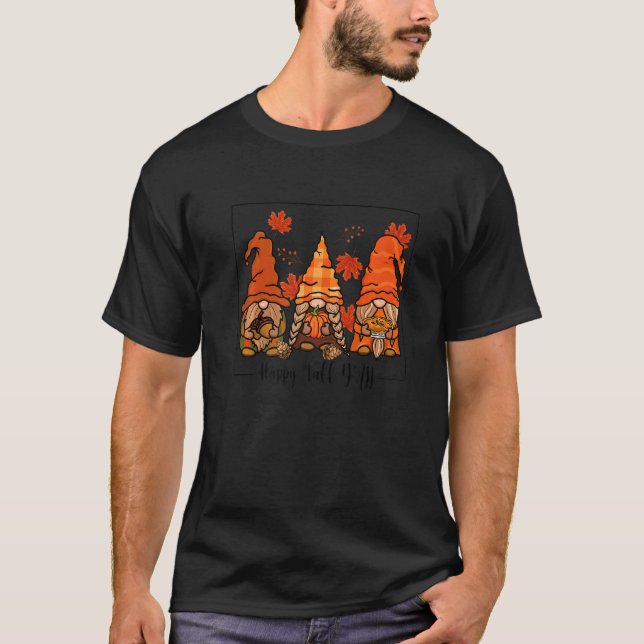Camiseta Happy Fall Yall Gnomes  Autumn Fall Gnomes (Frente)