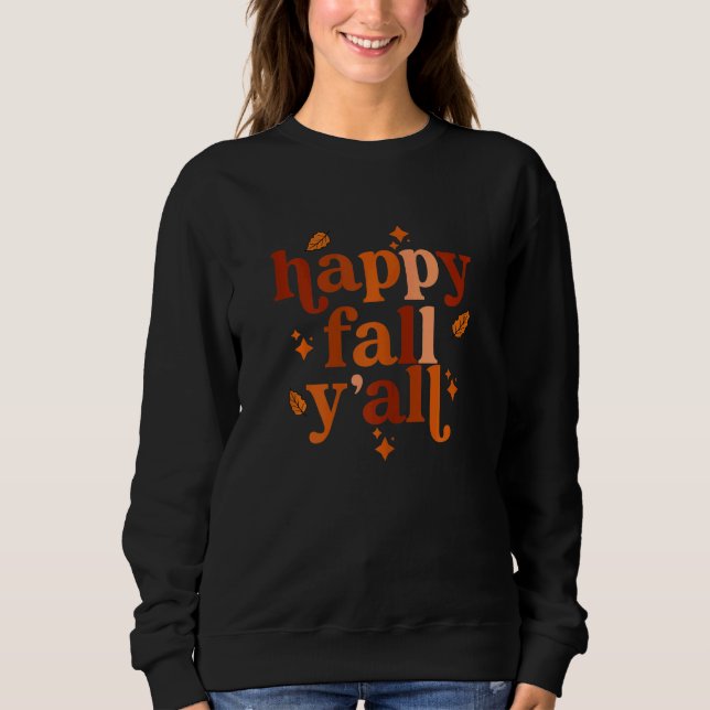 Camiseta Happy Fall Yall Thanksgiving matching family autum (Frente)