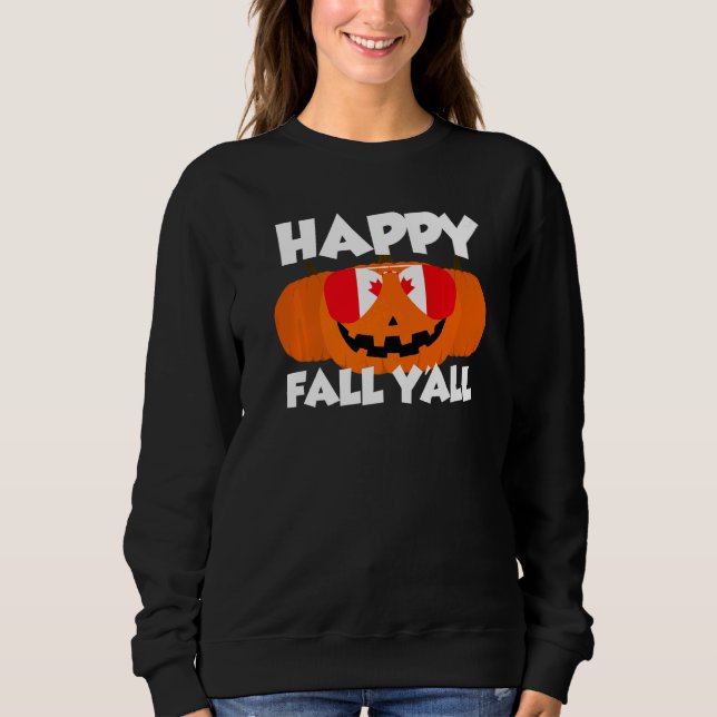 Camiseta Happy Fall Y'all Thanksgiving Pumpkin Canada Glass (Frente)