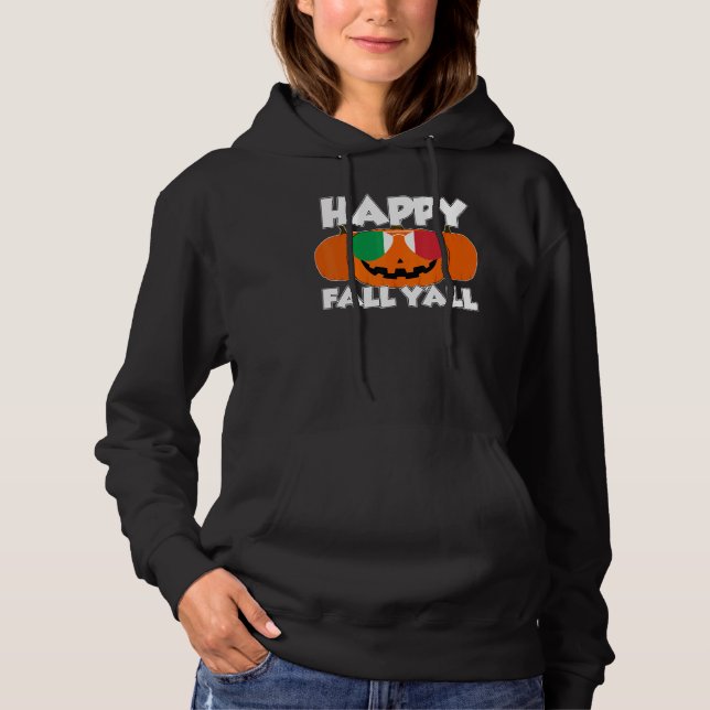 Camiseta Happy Fall Y'all Thanksgiving Pumpkin Italy Glasse (Frente)