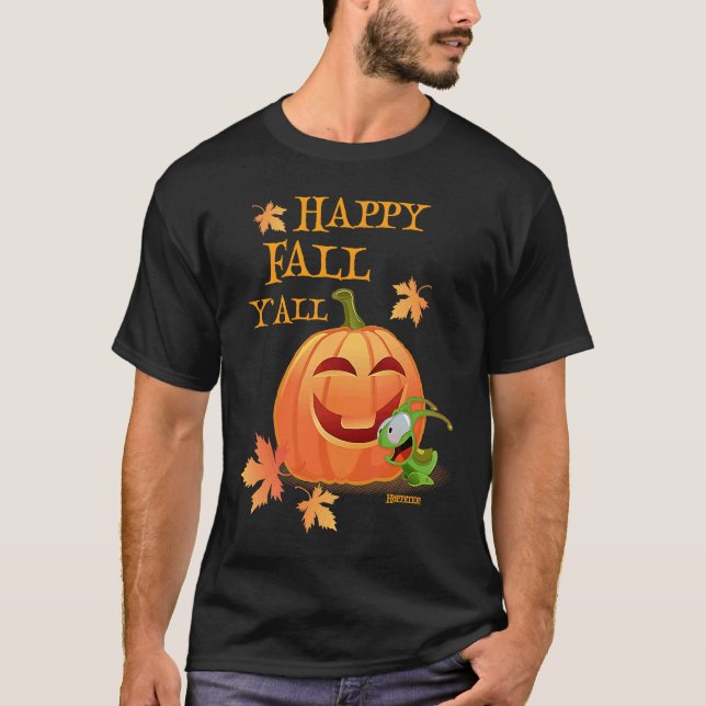 Camiseta Happy Fall Yu2019All Grasshopper Pumpkin With Leav (Frente)