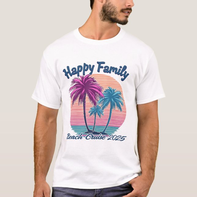 Camiseta Happy Family Beach Cruise 2025 (Frente)