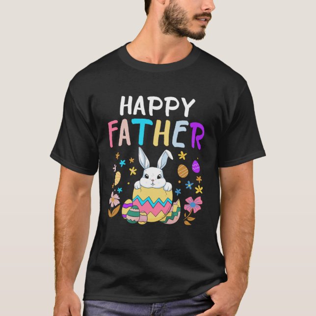 Camiseta Happy Father Happy Easter Day Men Dad Rabbit Bunny (Frente)
