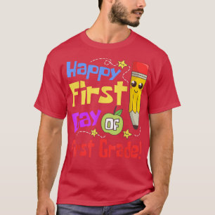 Camiseta Happy First Day Of First Grade Back to School Cute