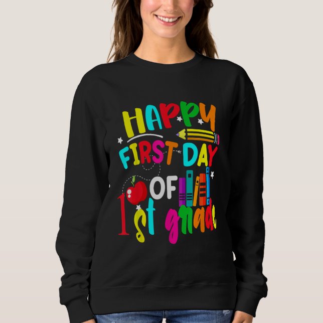 Camiseta Happy First Day of First Grade Teacher Back to Sch (Frente)