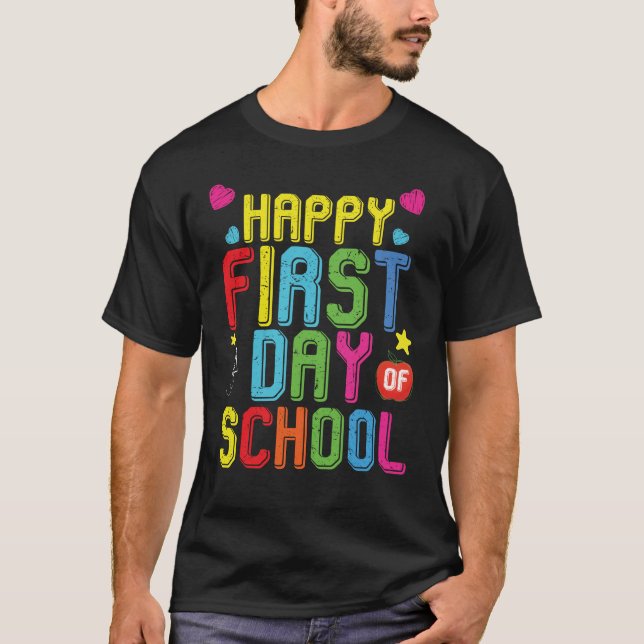 Camiseta Happy First Day Of School (Frente)