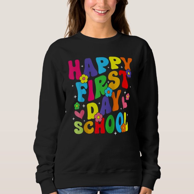 Camiseta Happy First Day Of School Back To School For Teach (Frente)
