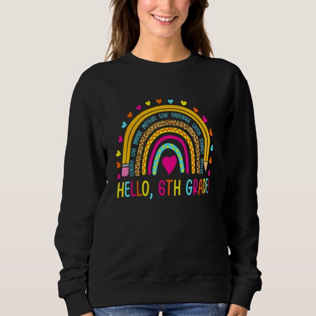 Camiseta Happy First Day Of School Hello 6th Grade Teacher  (Frente)