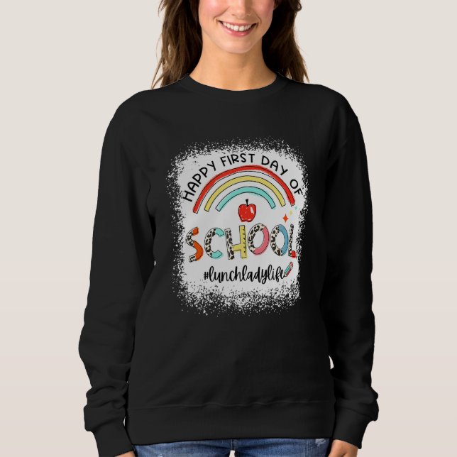 Camiseta Happy First Day Of School Lunch Lady Life Leopard  (Frente)